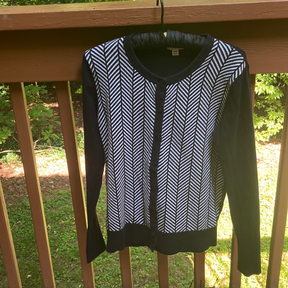 Merona black and white cardigan